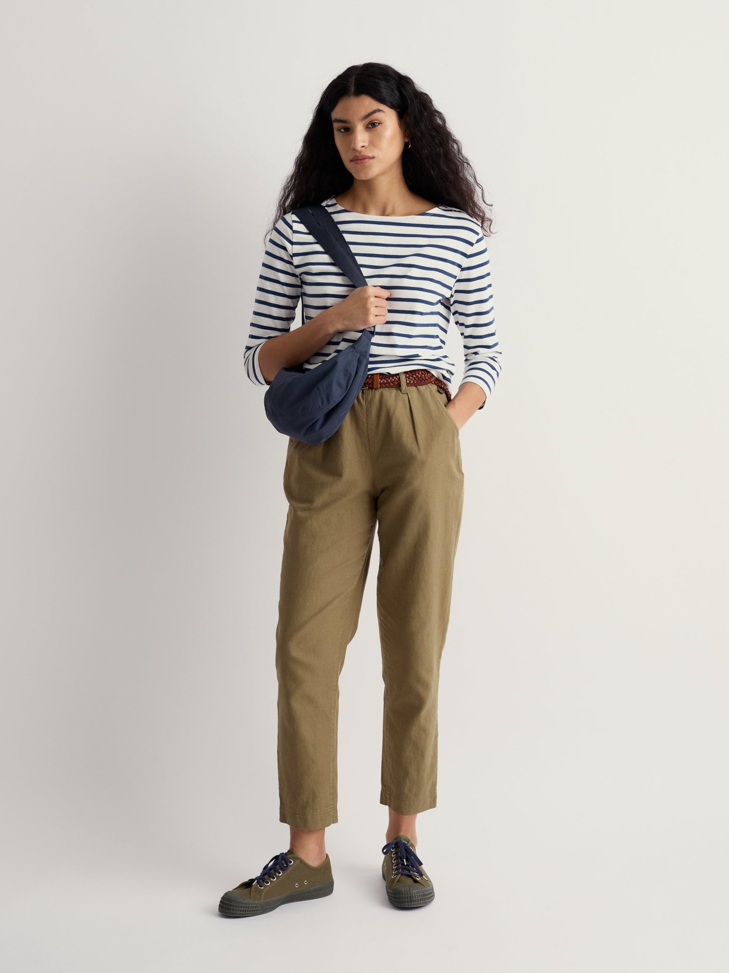 picture of Seasalt Sailor 3/4 Sleeve Top Organic Cotton Breton - Dark Voyage - Number Two - womens - fashion - clothing - Seasalt 2