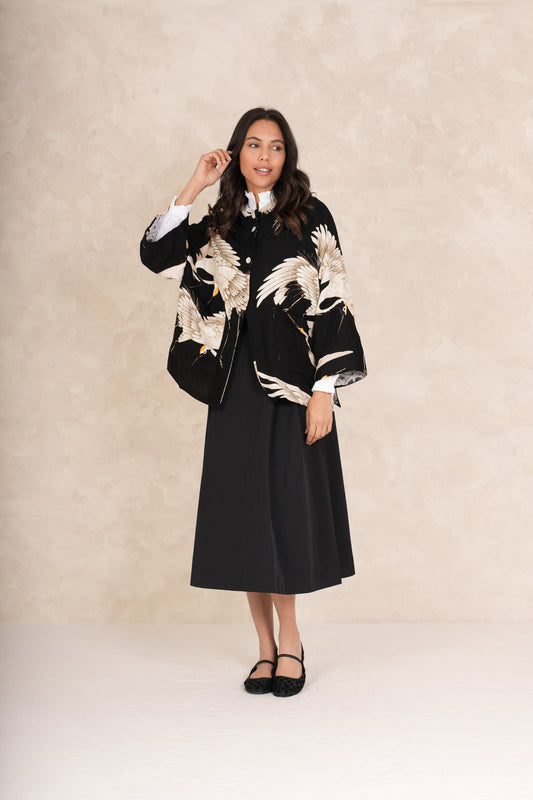 One Hundred Stars Linen Jacket Stork Black
