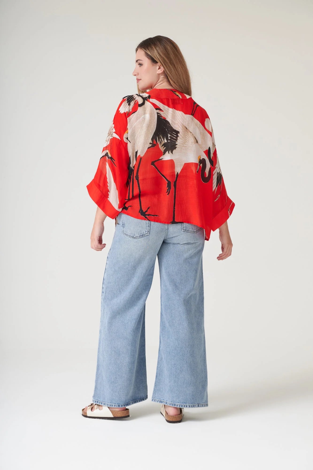 picture of One Hundred Stars Kimono - Stork Scarlet - Number Two - womens - fashion - clothing - One Hundred Stars 7
