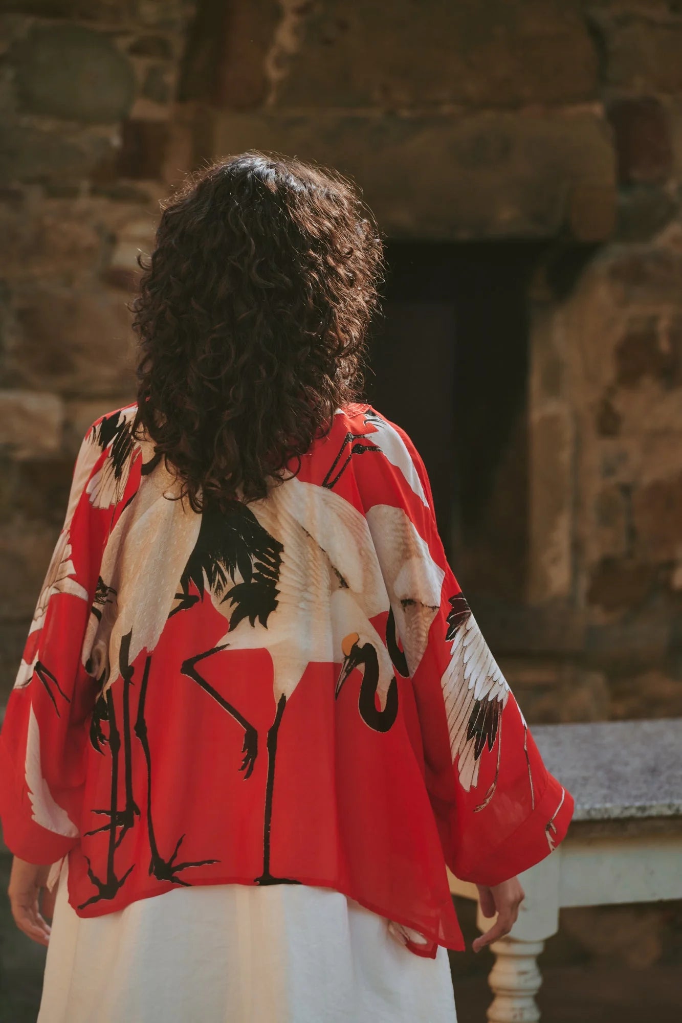 picture of One Hundred Stars Kimono - Stork Scarlet - Number Two - womens - fashion - clothing - One Hundred Stars 2
