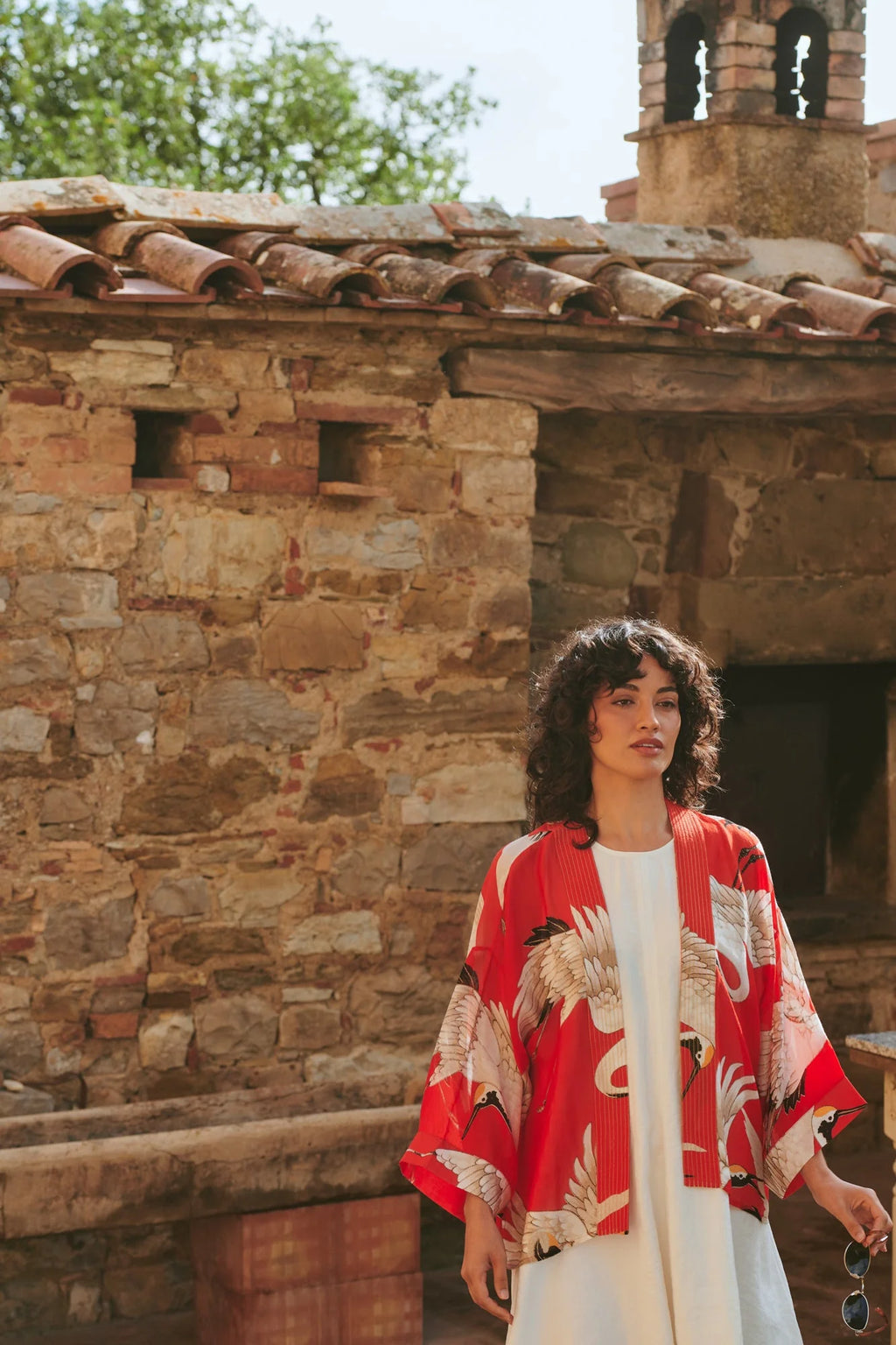 picture of One Hundred Stars Kimono - Stork Scarlet - Number Two - womens - fashion - clothing - One Hundred Stars 4