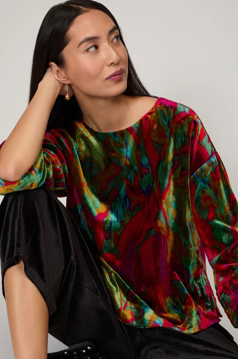 picture of Sahara Textured Velvet Botanicals Top - Number Two - womens - fashion - clothing - Sahara 2