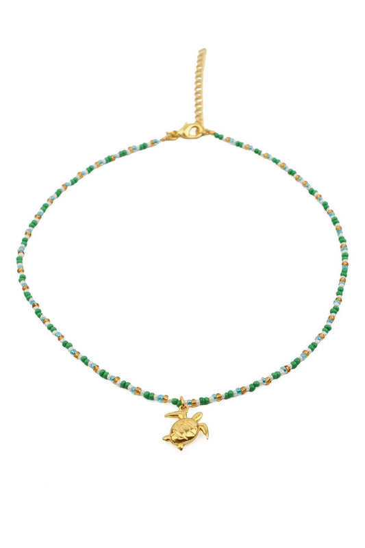 picture of My Doris Necklace - Beaded Turtle Green - Number Two - womens - fashion - accessories - My Doris 1