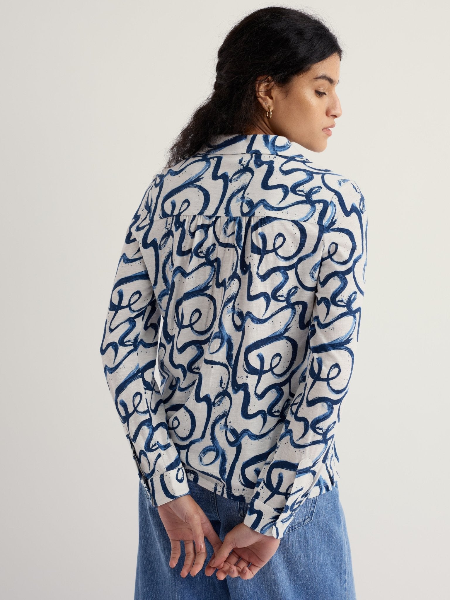 picture of Seasalt Teasel Head Shirt - Ink Strokes Chalk - Number Two - womens - fashion - clothing - Seasalt 3
