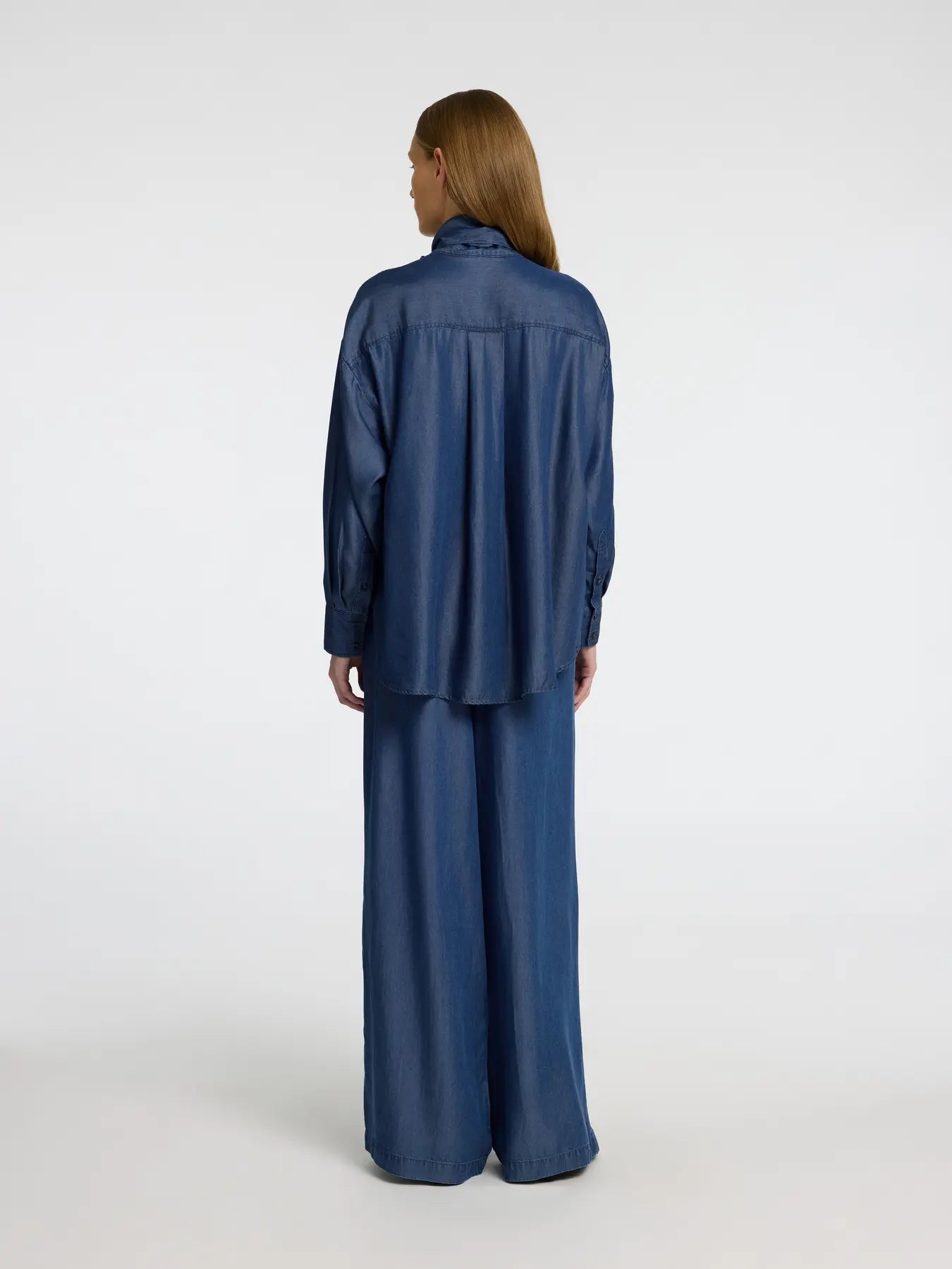 Selected Femme Janna Chambray LS Shirt Dark Blue