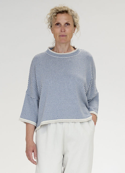 picture of Muse Wear Valborg Jumper - Off White/Denim Stripe - Number Two - womens - fashion - clothing - Muse Wear 1