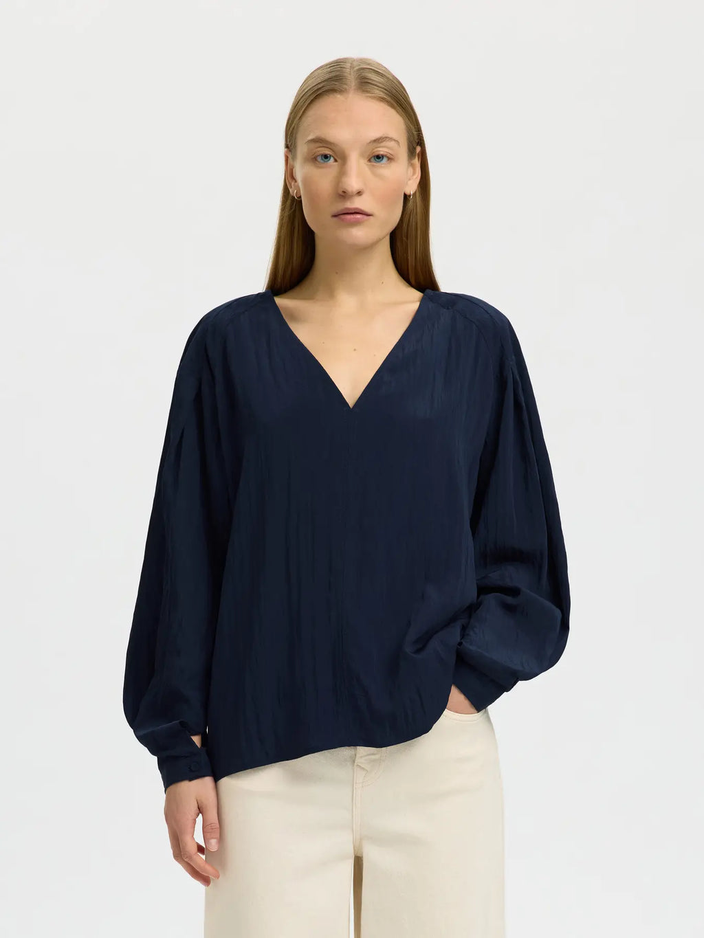 picture of Selected Fiona Long Sleeve Top - Dark Sapphire - Number Two - womens - fashion - clothing - Selected Femme 1