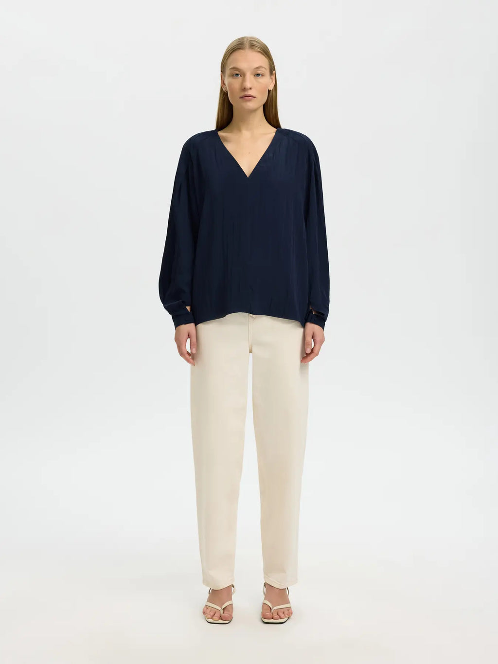 picture of Selected Fiona Long Sleeve Top - Dark Sapphire - Number Two - womens - fashion - clothing - Selected Femme 4