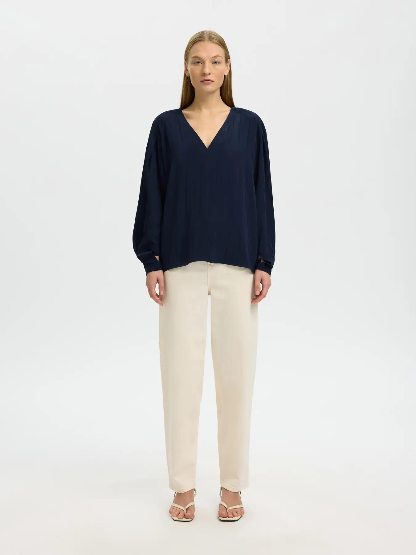 picture of Selected Fiona Long Sleeve Top - Dark Sapphire - Number Two - womens - fashion - clothing - Selected Femme 4