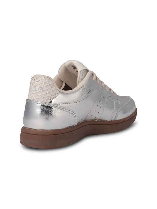 Woden Bjork Leather Trainer Silver