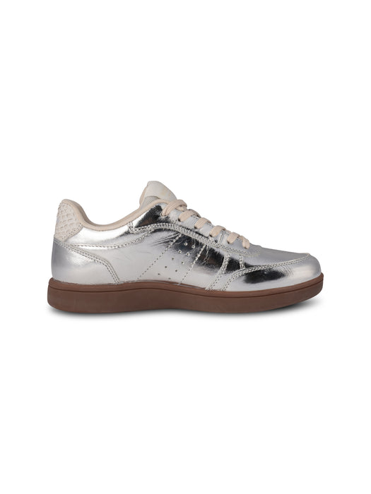Woden Bjork Leather Trainer Silver