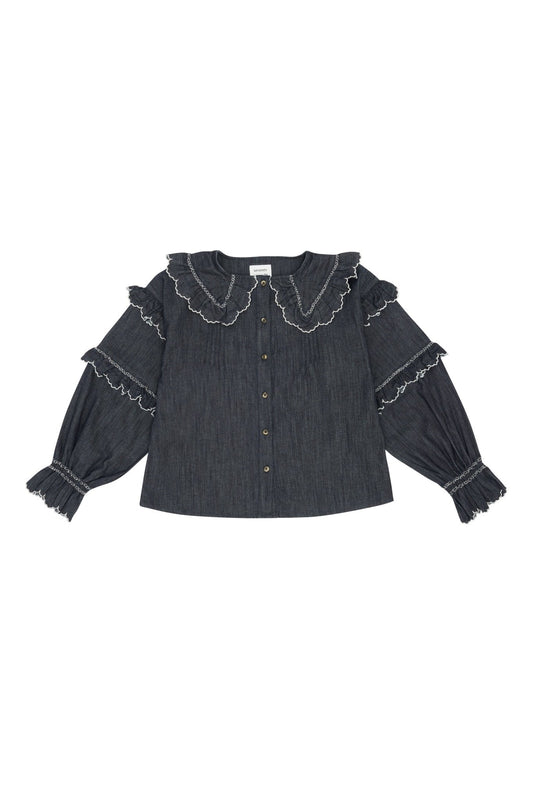 picture of Seventy + Mochi Phoebe Blouse - Indigo Rinse - Number Two - womens - fashion - clothing - Seventy + Mochi 1