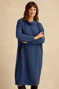 Sahara Wave Textured Crinkle Dress - Cobalt