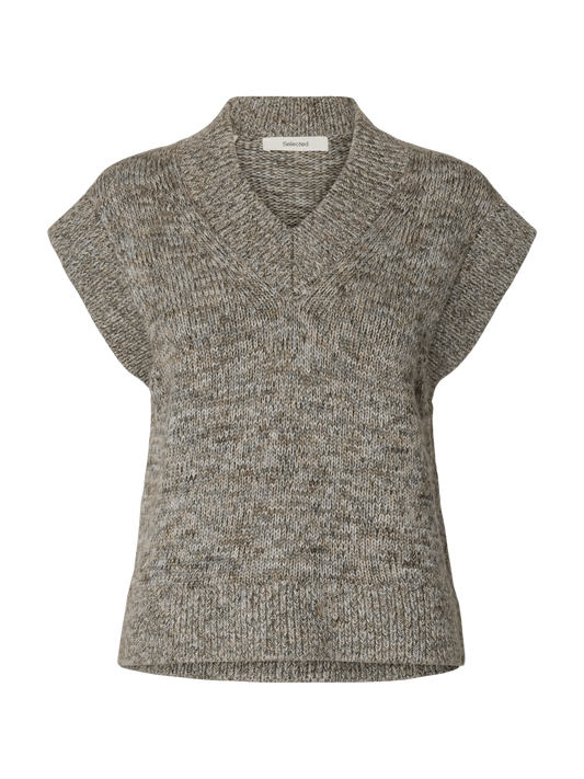 picture of Selected Ivy Knit Vest - Birch/Color mix - Number Two - womens - fashion - clothing - Selected Femme 1