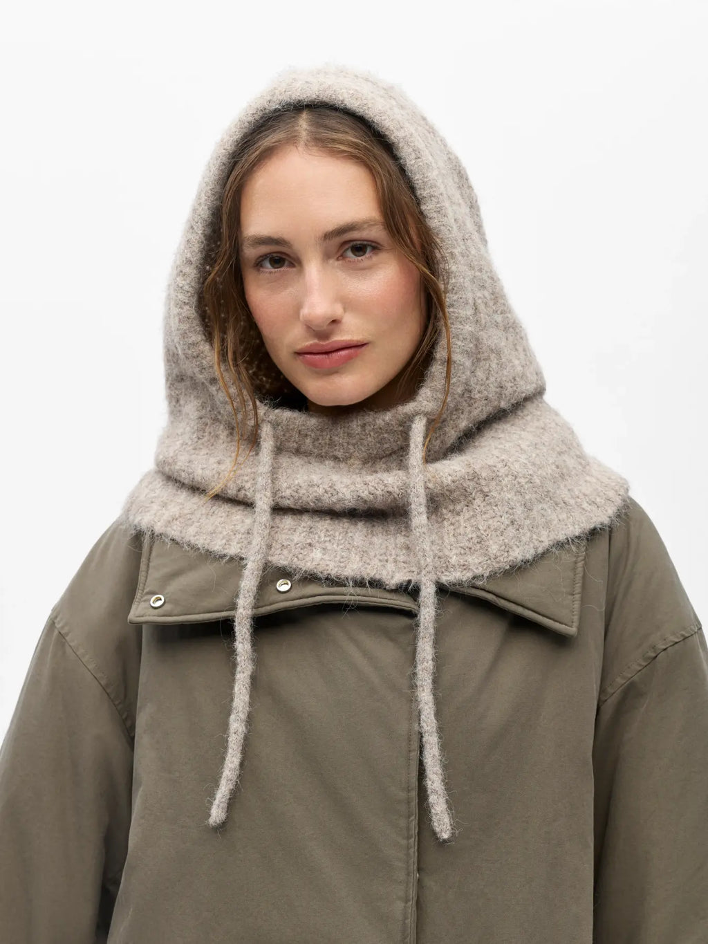 Object Milu Knit Balaclava - Humus Melange