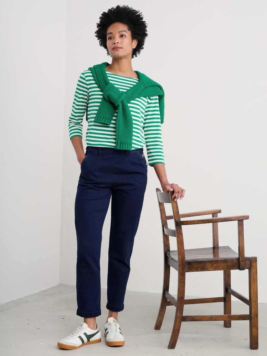 picture of Seasalt Waterdance Trousers Dark Indigo Wash - Number Two - womens - fashion - ethical - clothing - Seasalt