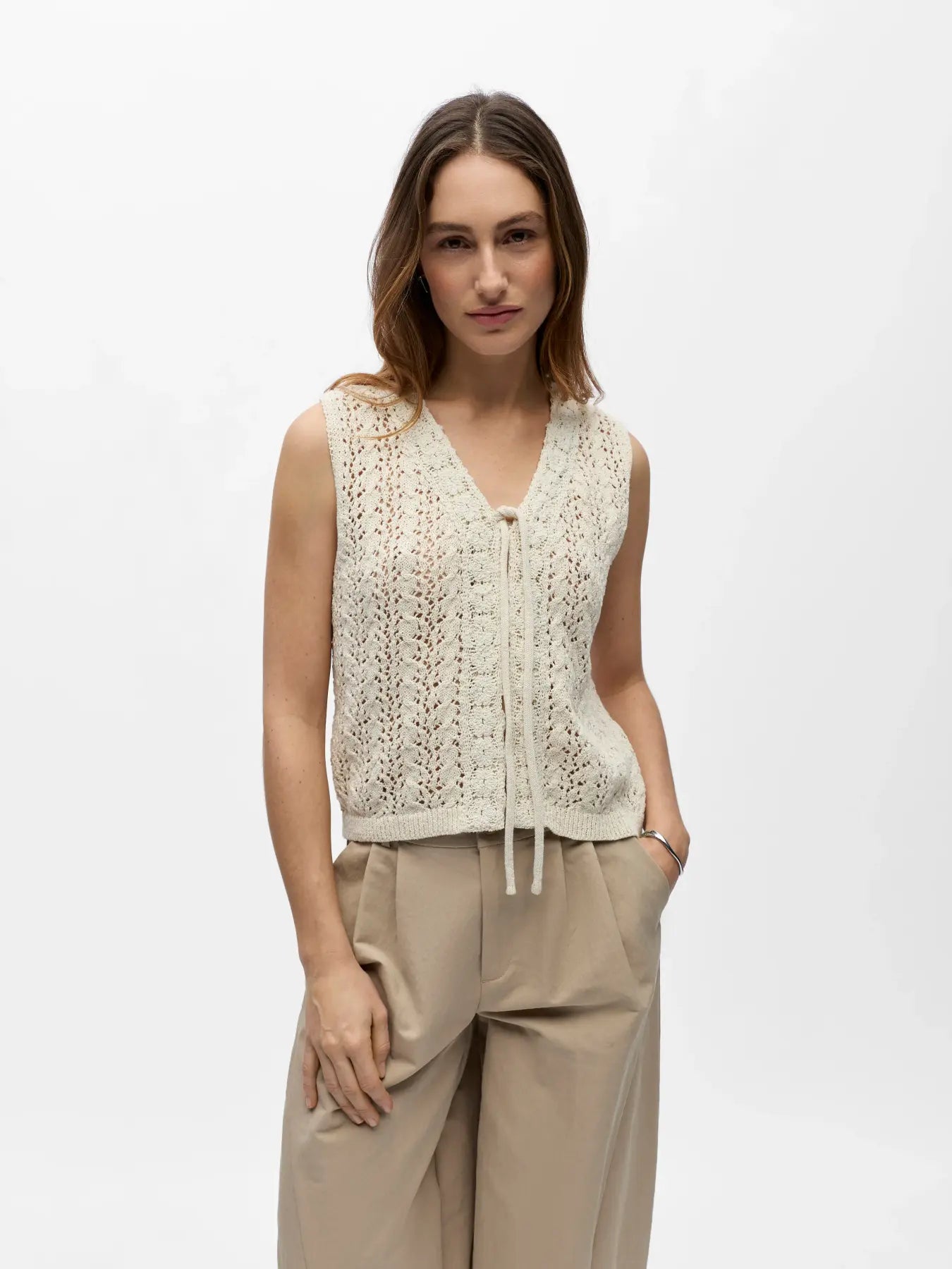 picture of Object Joplin Sleeveless Knit Top - Birch - Number Two - womens - fashion - clothing - Object 1