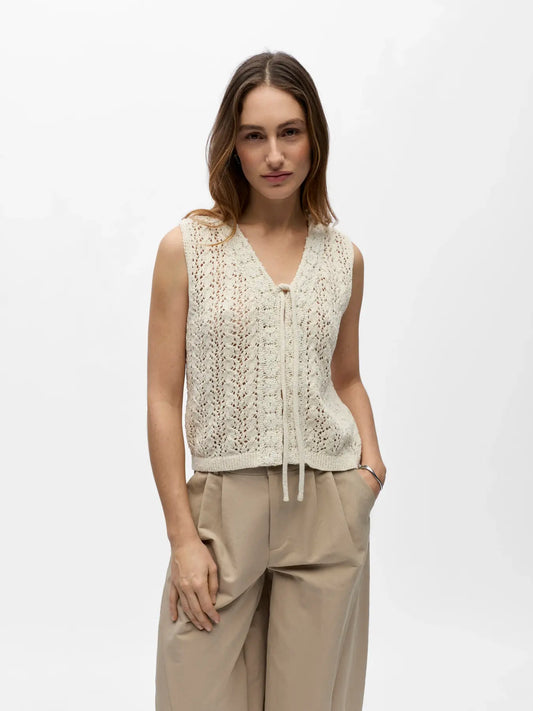 picture of Object Joplin Sleeveless Knit Top - Birch - Number Two - womens - fashion - clothing - Object 1