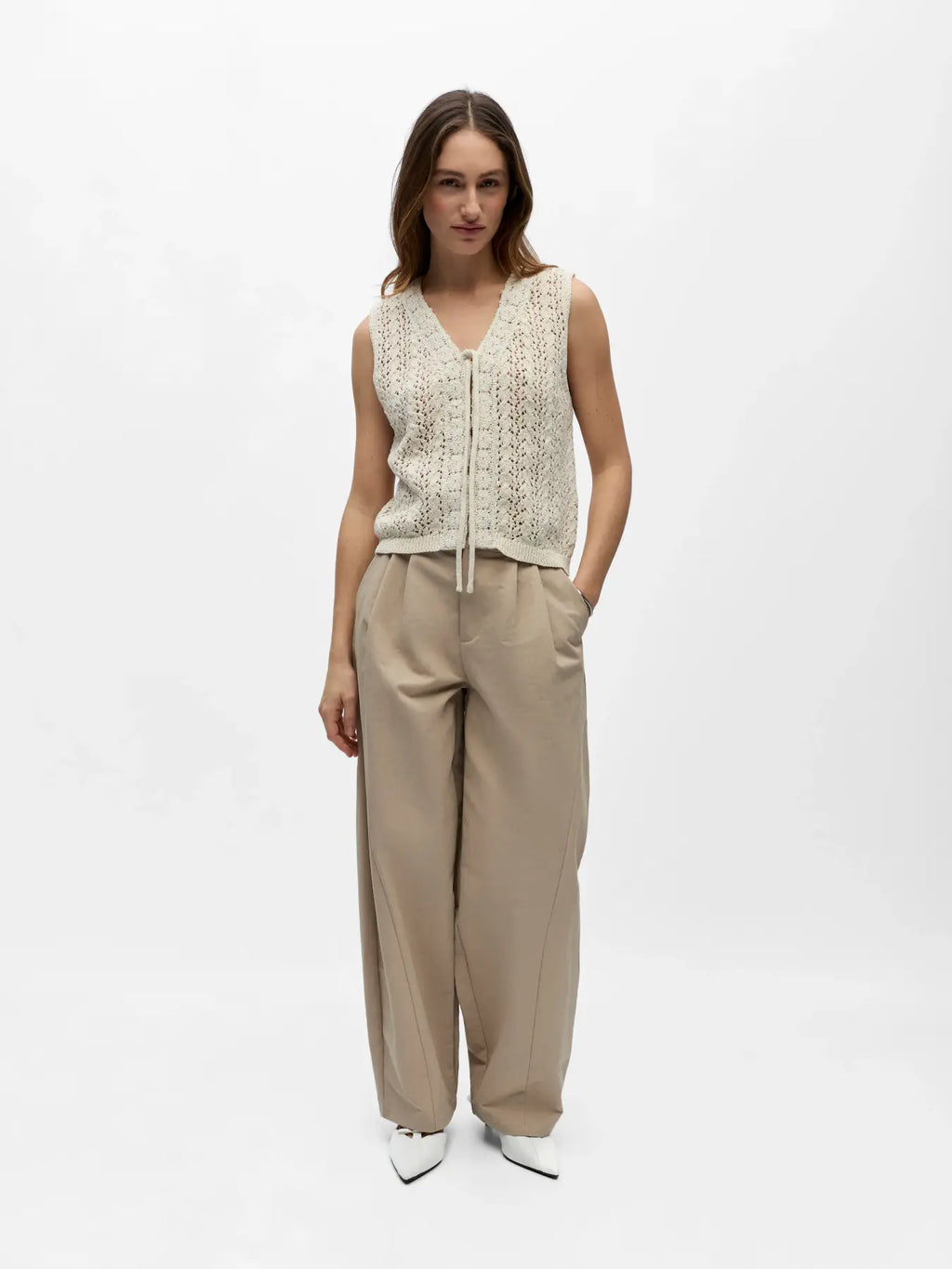 picture of Object Joplin Sleeveless Knit Top - Birch - Number Two - womens - fashion - clothing - Object 3