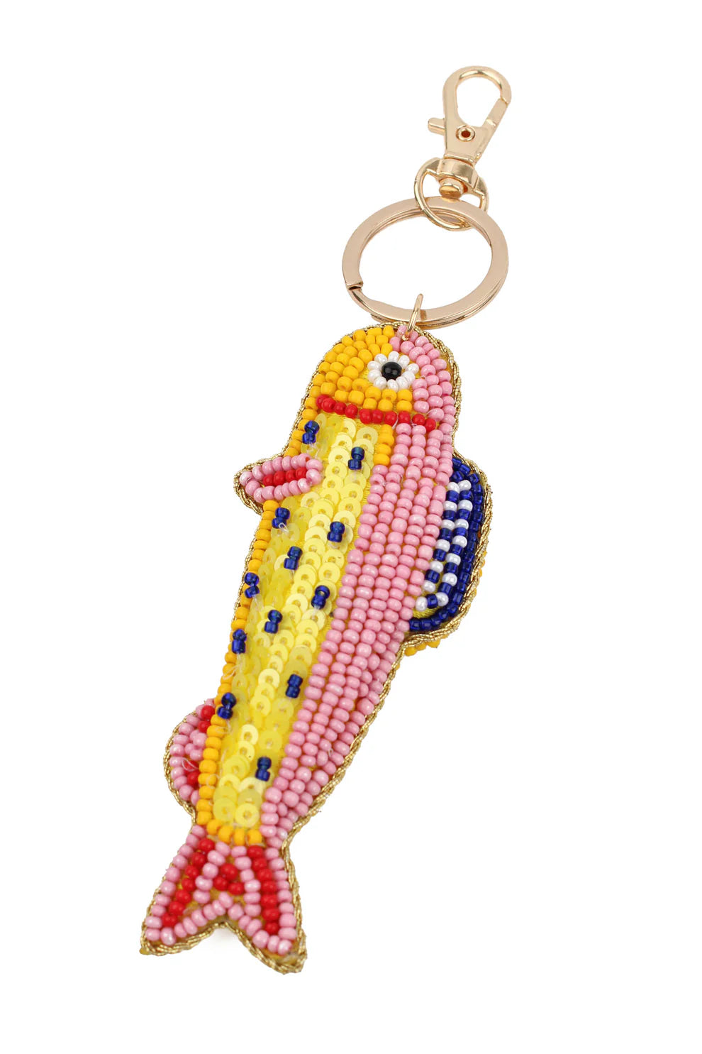 My Doris Keyring/Bag Charm - Yellow/Pink Fish