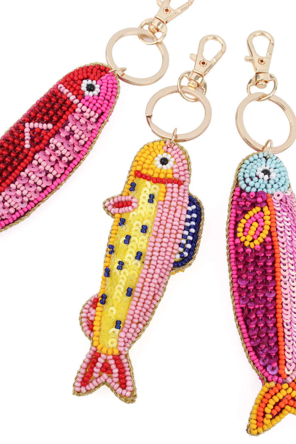 My Doris Keyring/Bag Charm - Yellow/Pink Fish