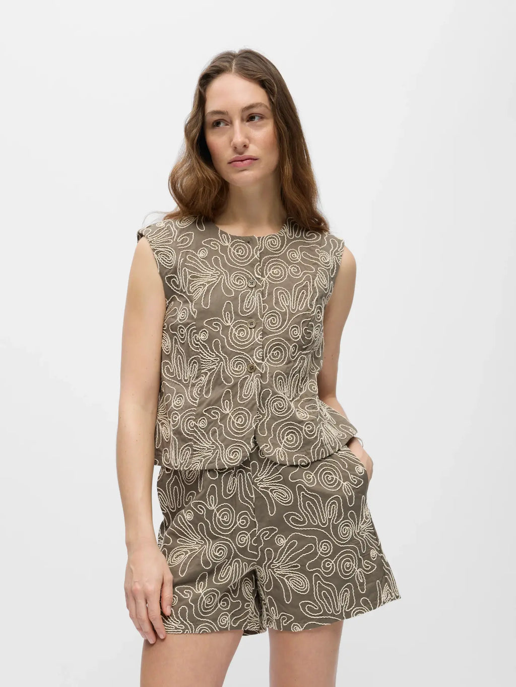 picture of Object Kerry Sleeveless Vest - Morel/Sandshell - Number Two - womens - fashion - clothing - Object 1