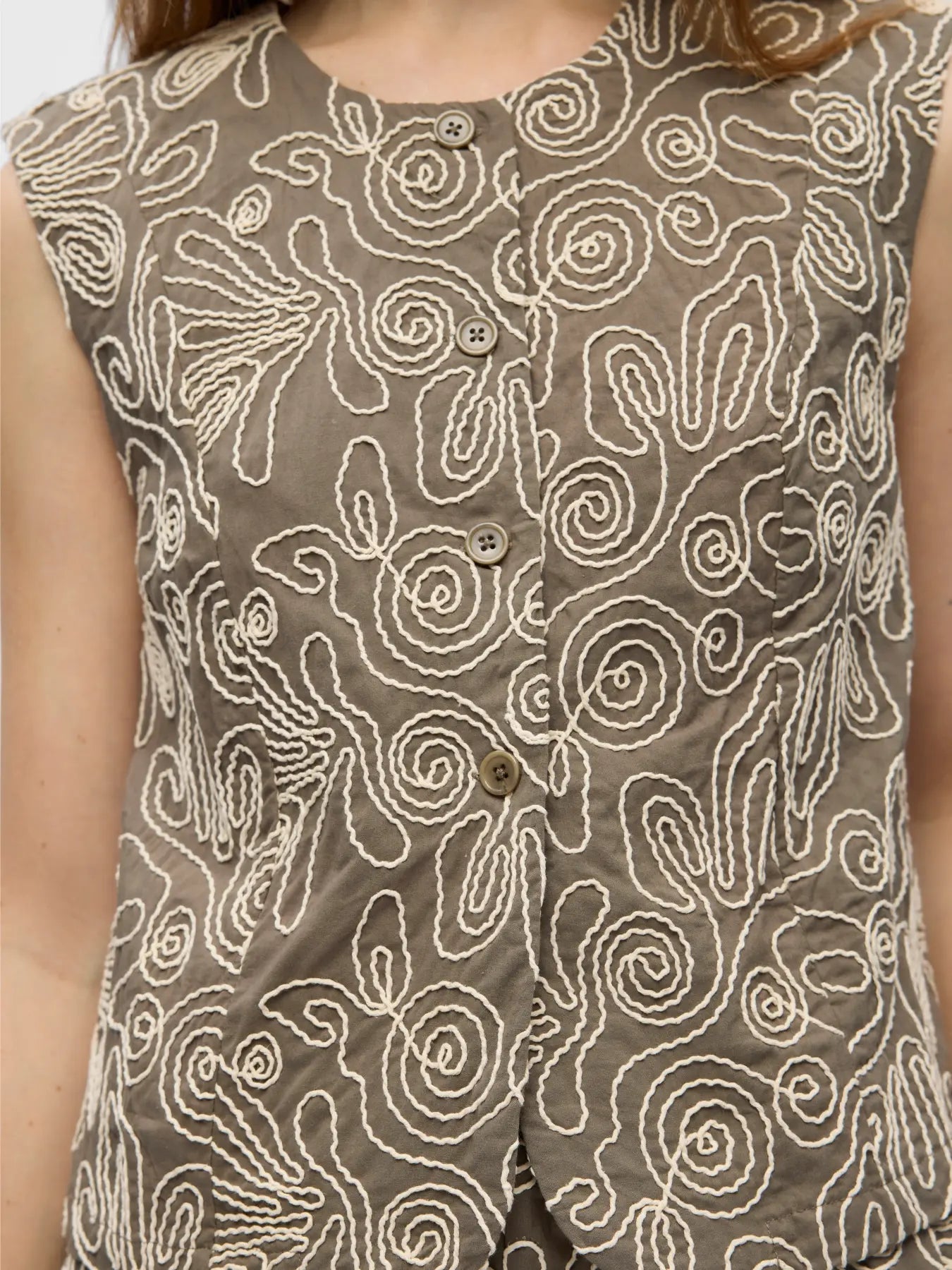 picture of Object Kerry Sleeveless Vest - Morel/Sandshell - Number Two - womens - fashion - clothing - Object 2