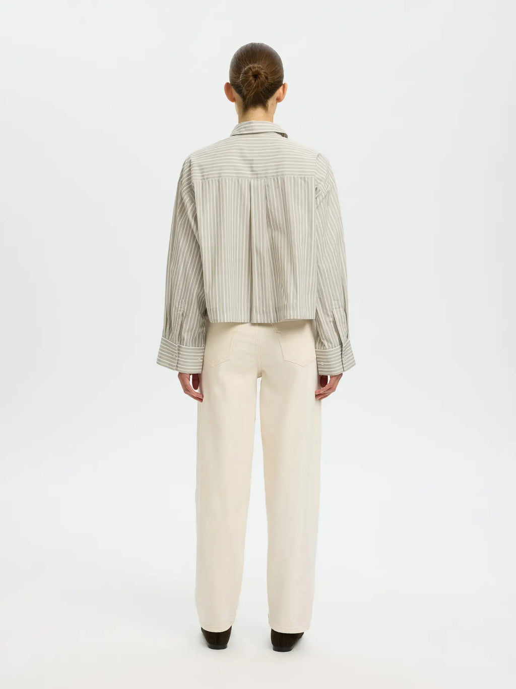 picture of Selected Astha Boxy Shirt - Cashmere/Bright White Stripe - Number Two - womens - clothing - Selected Femme 5