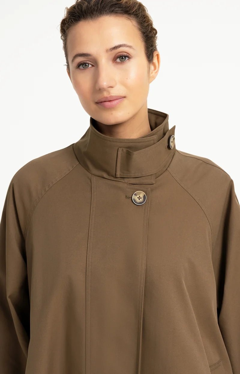 picture of Yaya A-Line Trench Jacket With Stand Collar - Teak Brown - Number Two - womens - fashion - clothing - Yaya 8