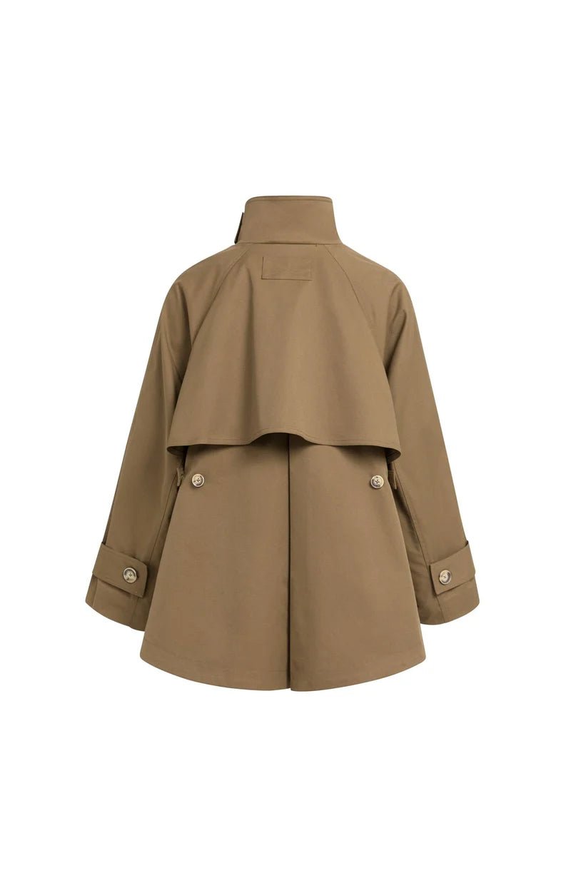 picture of Yaya A-Line Trench Jacket With Stand Collar - Teak Brown - Number Two - womens - fashion - clothing - Yaya 13