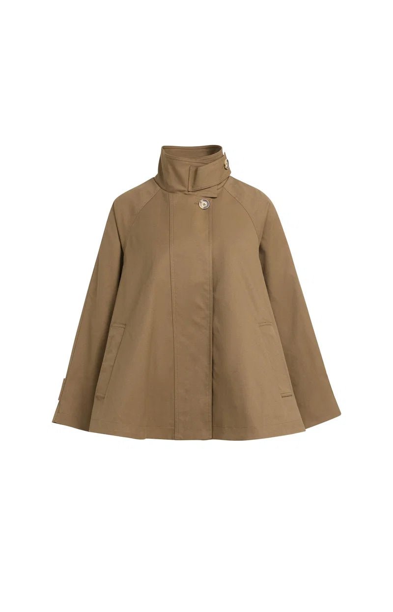 picture of Yaya A-Line Trench Jacket With Stand Collar - Teak Brown - Number Two - womens - fashion - clothing - Yaya 2