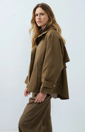picture of Yaya A-Line Trench Jacket With Stand Collar - Teak Brown - Number Two - womens - fashion - clothing - Yaya 1