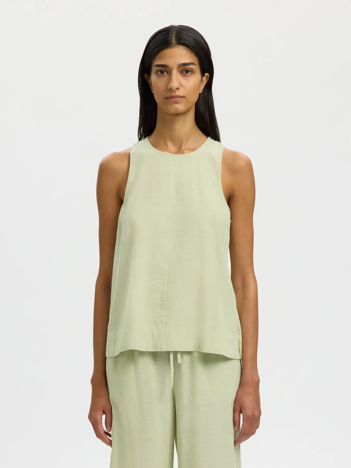 picture of Selected Luisa Linen Blend Top - Lint - Number Two - womens - fashion - clothing - Selected Femme 1