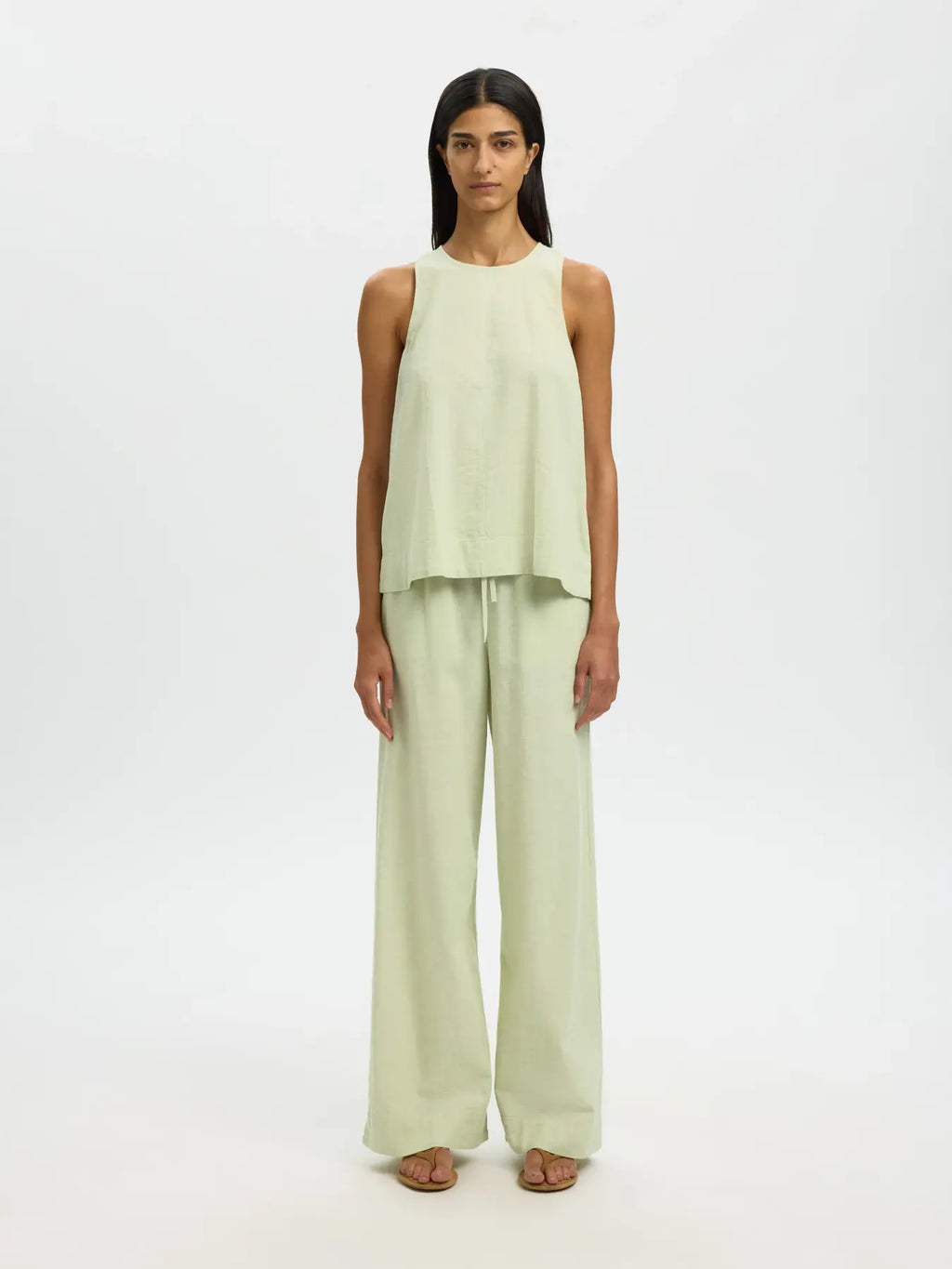 picture of Selected Luisa Linen Blend Top - Lint - Number Two - womens - fashion - clothing - Selected Femme 5