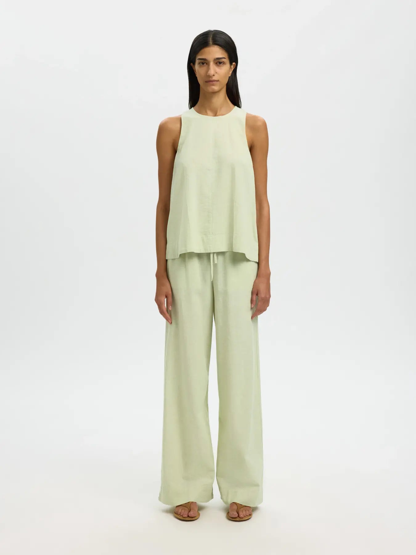 picture of Selected Luisa Linen Blend Top - Lint - Number Two - womens - fashion - clothing - Selected Femme 5