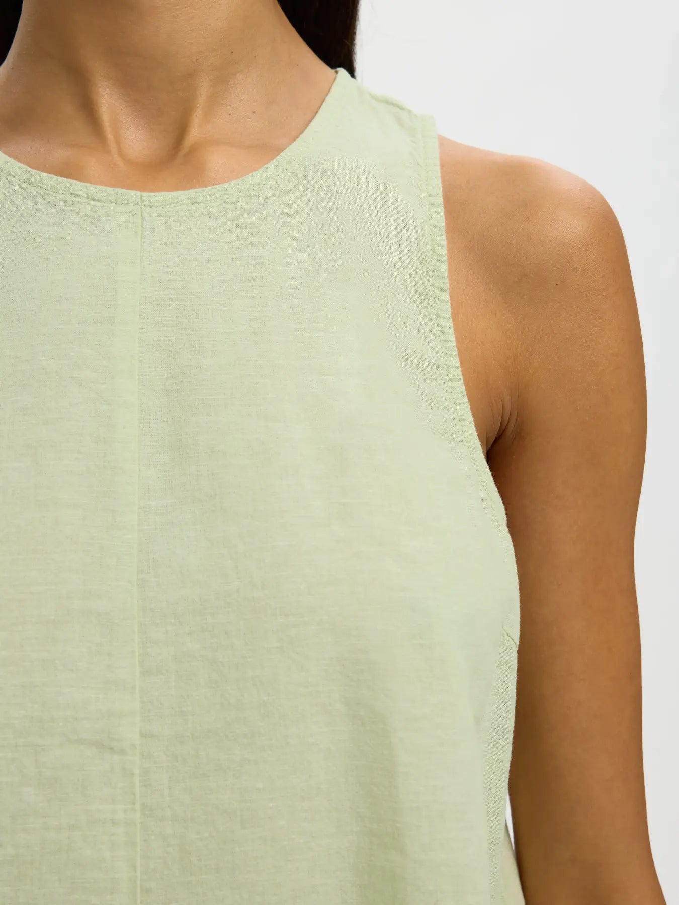 picture of Selected Luisa Linen Blend Top - Lint - Number Two - womens - fashion - clothing - Selected Femme 2