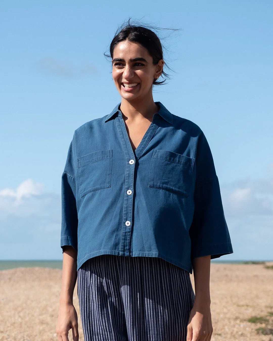 picture of Bibico Ava Blouse - Textured Denim - Number Two - womens - fashion - clothing - Bibico 1
