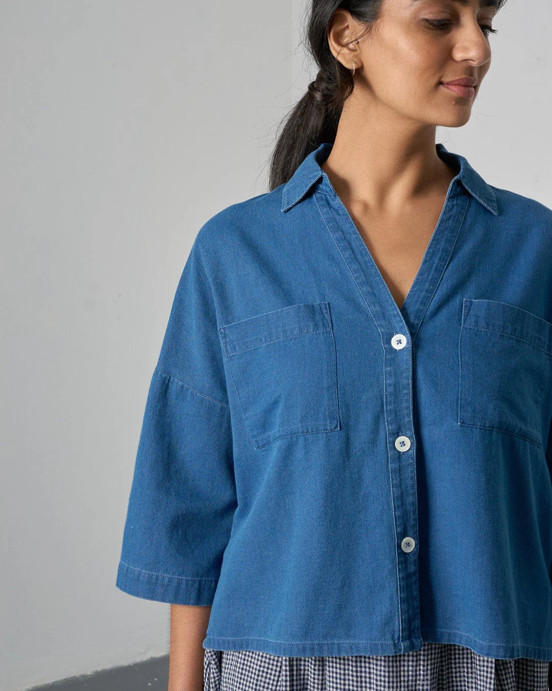 picture of Bibico Ava Blouse - Textured Denim - Number Two - womens - fashion - clothing - Bibico 3