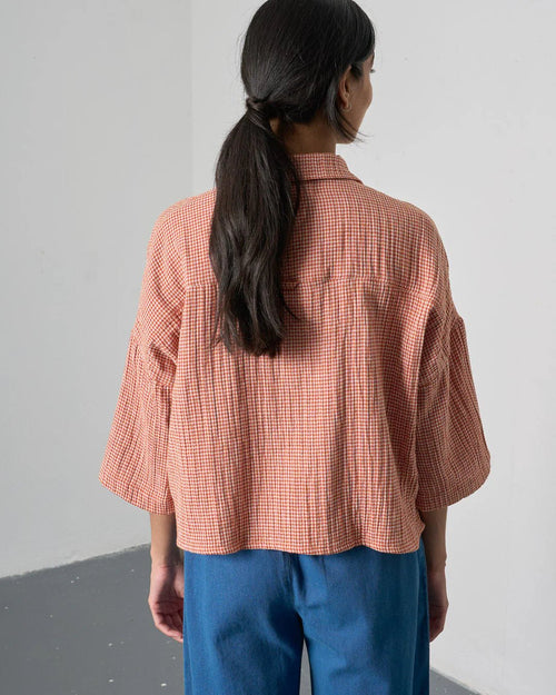 picture of Bibico Ava Blouse - Rust Check - Number Two - womens - fashion - clothing - Bibico 2