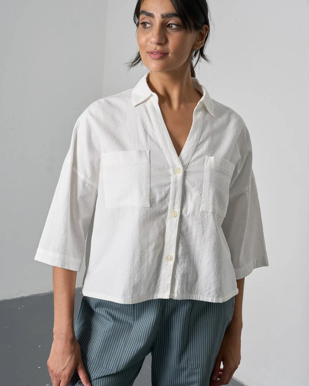 picture of Bibico Ava Blouse - White Stripes - Number Two - womens - fashion - clothing - Bibico 1