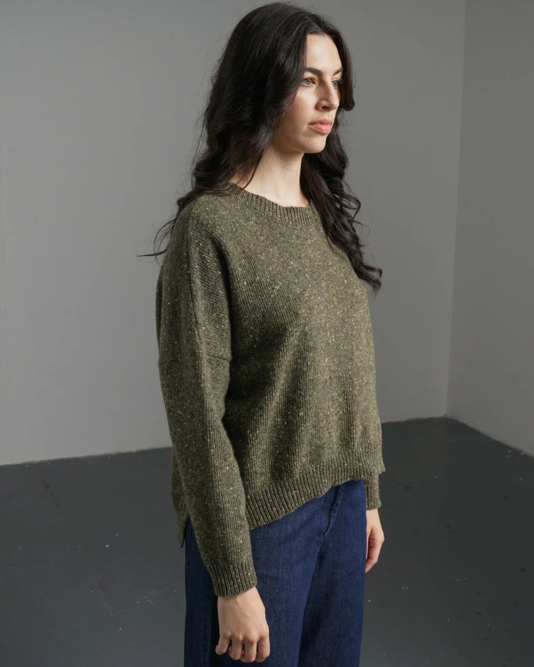 picture of Bibico Layla Boxy Fit Jumper - Moss - Number Two - womens - fashion - clothing - Bibico 2