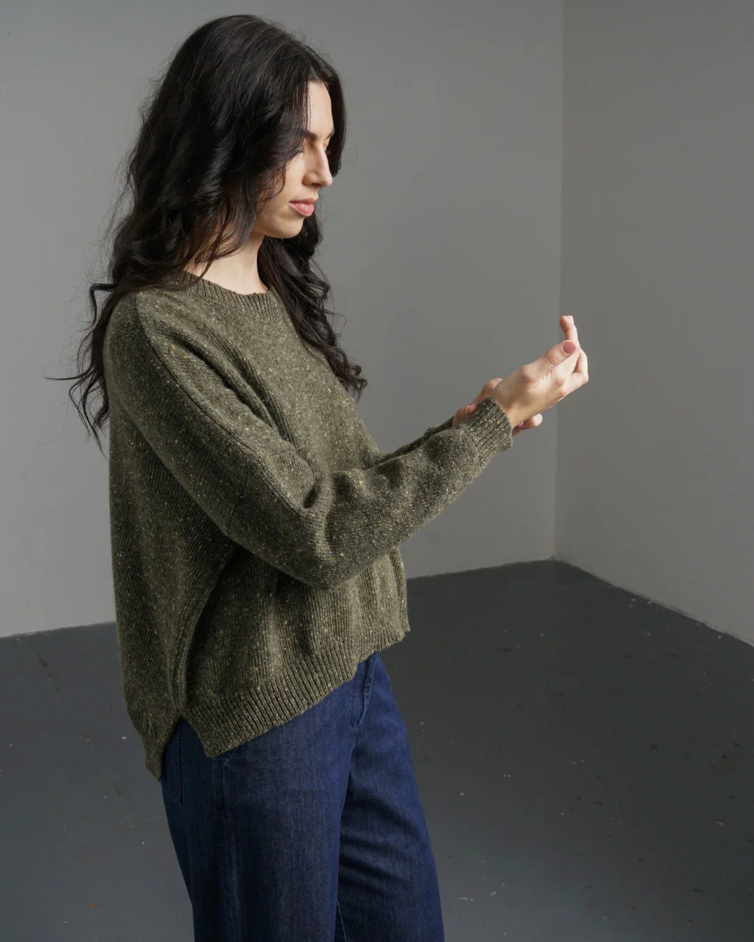 picture of Bibico Layla Boxy Fit Jumper - Moss - Number Two - womens - fashion - clothing - Bibico 6
