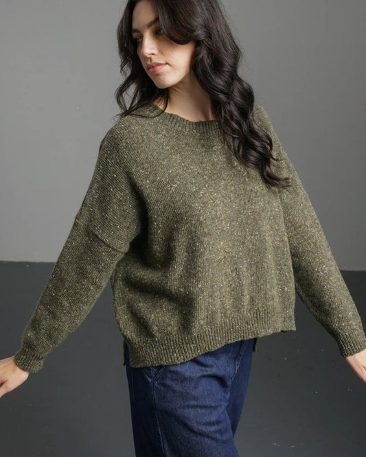 picture of Bibico Layla Boxy Fit Jumper - Moss - Number Two - womens - fashion - clothing - Bibico 1