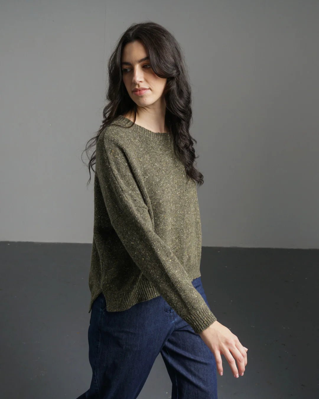 picture of Bibico Layla Boxy Fit Jumper - Moss - Number Two - womens - fashion - clothing - Bibico 3
