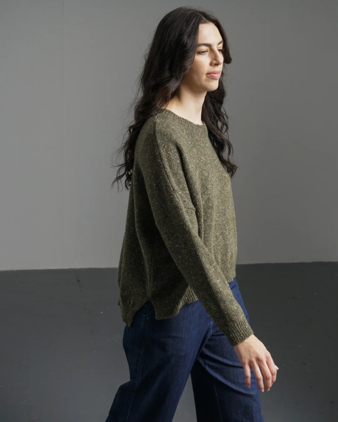 picture of Bibico Layla Boxy Fit Jumper - Moss - Number Two - womens - fashion - clothing - Bibico 7