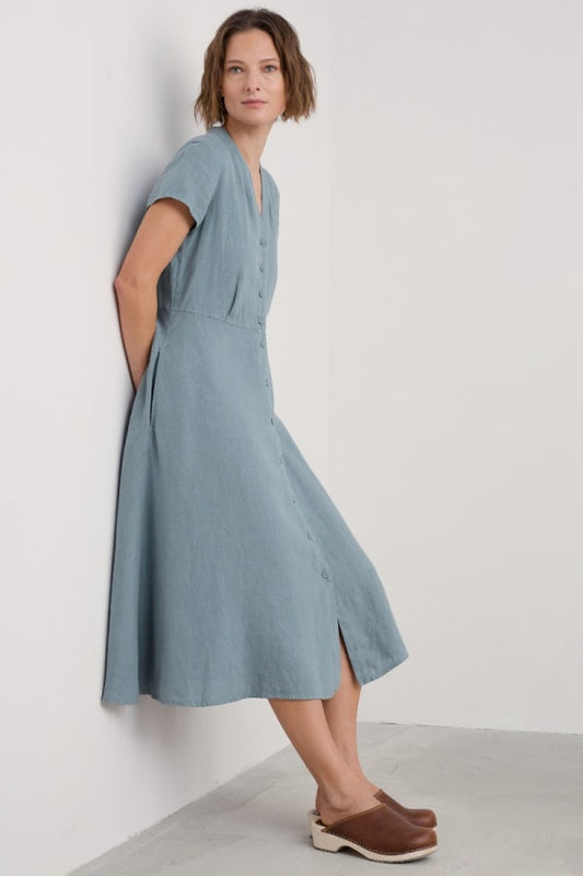Seasalt Carved Wood Midi Dress Hail