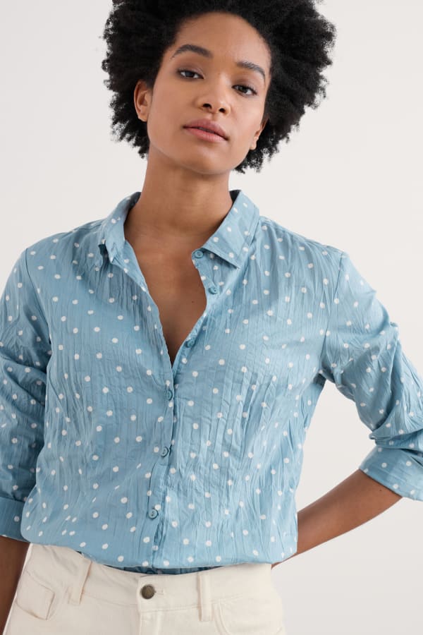 Seasalt Larissa Shirt Organic Cotton Little Sponge Spot Hail