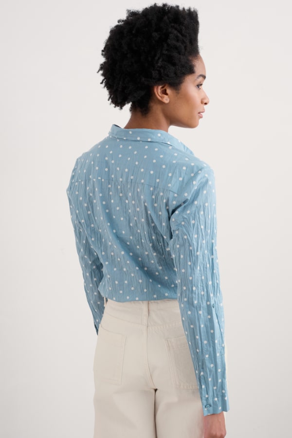 Seasalt Larissa Shirt Organic Cotton Little Sponge Spot Hail