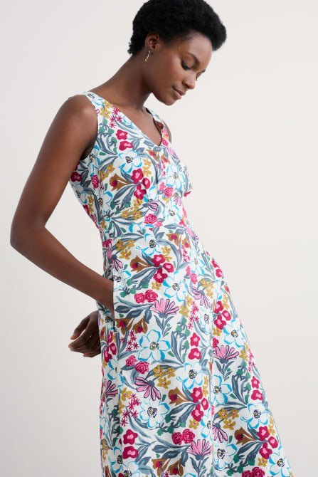 picture of Seasalt Sky Beyond Dress Garden Flowers Chalk - Number Two - womens - fashion - clothing - Seasalt 2