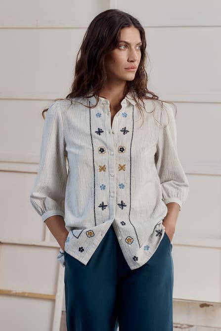 picture of Seasalt Hope Cottage Embroidered Blouse - Number Two - womens - fashion - clothing - Seasalt 1